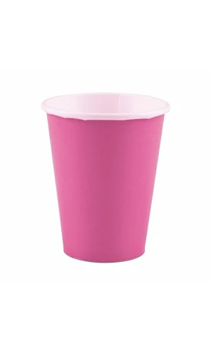 Bright Pink Paper Cups 250ml - 8pk