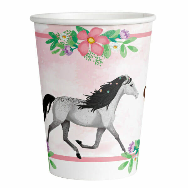 Beautiful Horses Paper Cups 250ml - 8pk