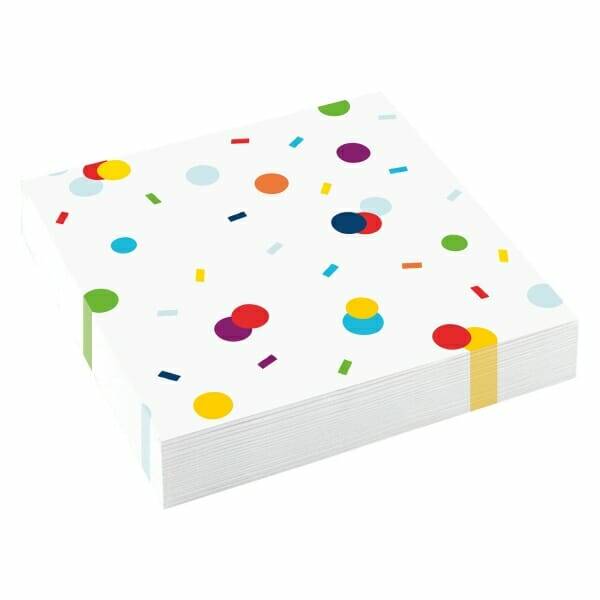 Napkins Confetti Birthday 33 x 33cm - 20pk