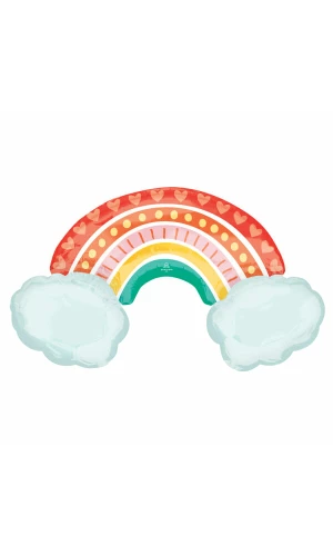 SuperShape Retro Rainbow Foil Balloon - 93cm x 55cm