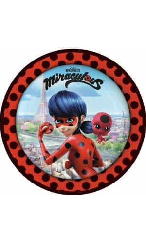 Miraculous Round Paper Plates 23cm - 8pk