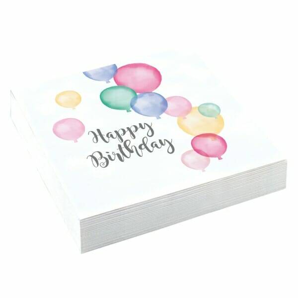 Napkins Happy Birthday Pastel 33 x 33cm - 20pk