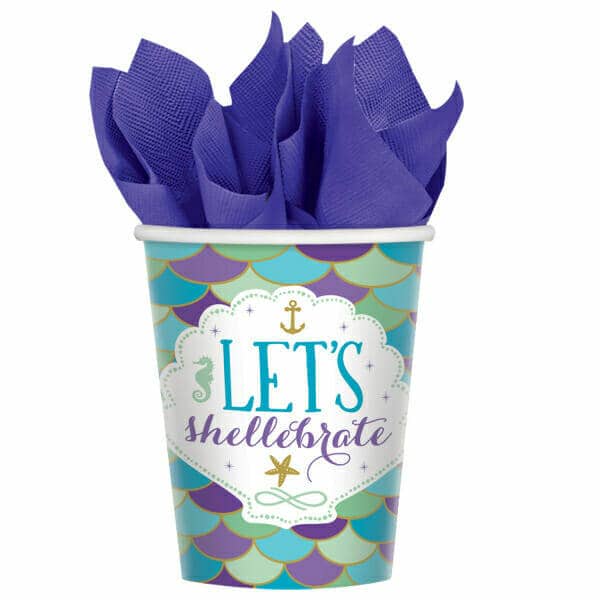 Mermaid Wishes Paper Cups 250ml - 8pk