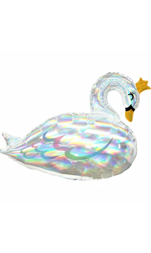 Supershape Iridescent Swan Foil Balloon - 73cm x 55cm