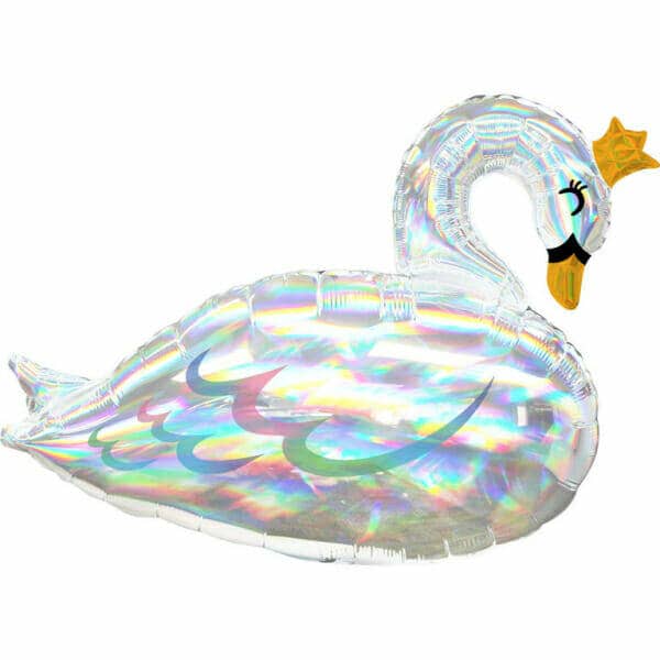 Supershape Iridescent Swan Foil Balloon - 73cm x 55cm