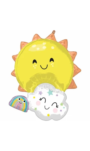 SuperShape Rainbow Family Foil Balloon - 60cm x 71cm