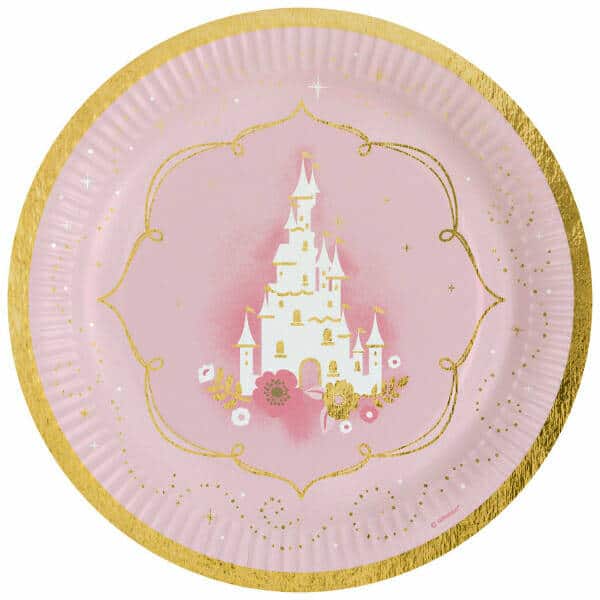 Princess for a Day Round Paper Plates 23cm - 8pk
