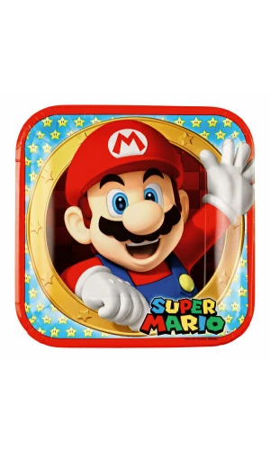 Super Mario Paper Plates 23cm - 8pk