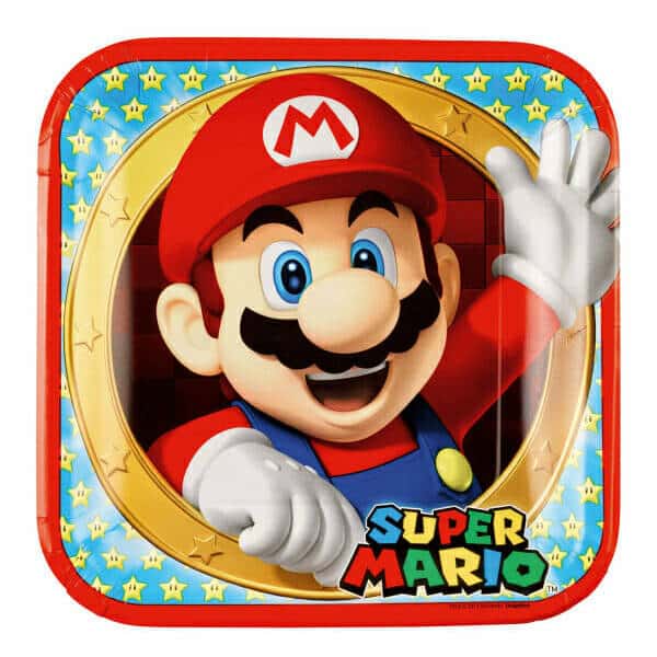 Super Mario Paper Plates 23cm - 8pk