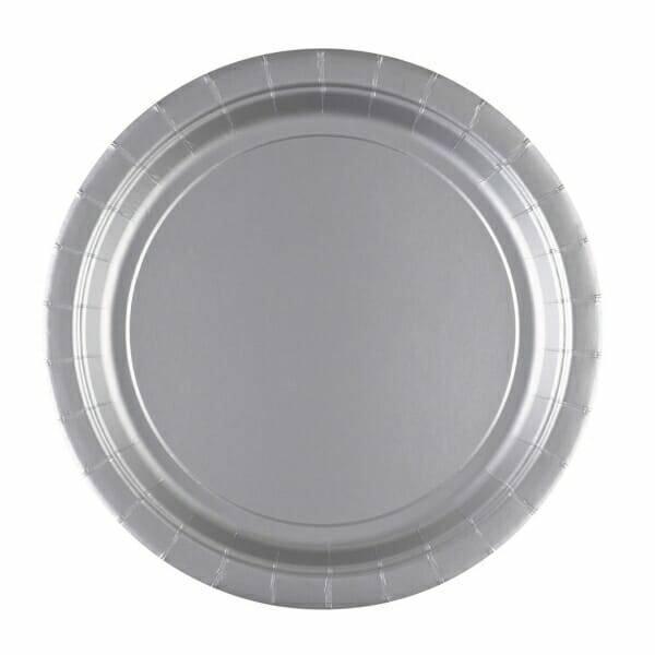 Silver Paper Plates 23cm - 8pk