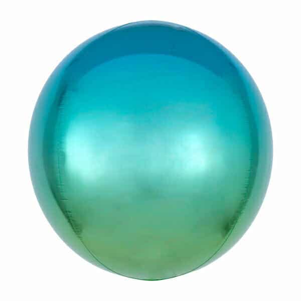 Ombré Orbz Blue & Green Foil Balloon - 38cm x 40cm