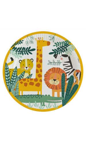 Get Wild Round Paper Plates 23cm - 8pk