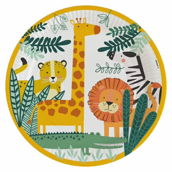 Get Wild Round Paper Plates 23cm - 8pk