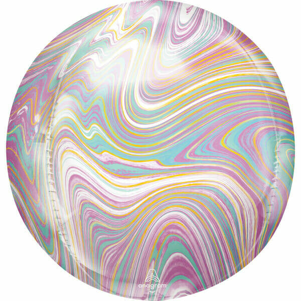 Orbz Marblez Pastel Foil Balloon - 38cm x 40cm