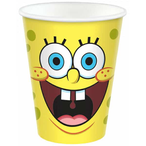 SpongeBob Paper Cups 250ml - 8pk