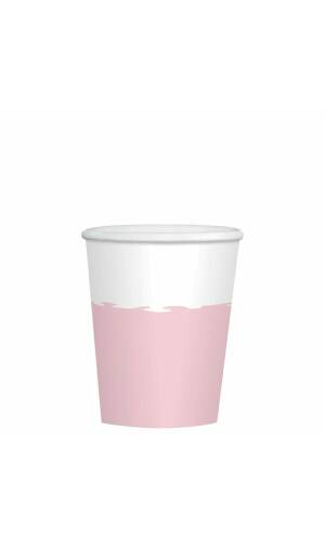 Rose Gold Birthday Paper Cups 250ml - 8pk