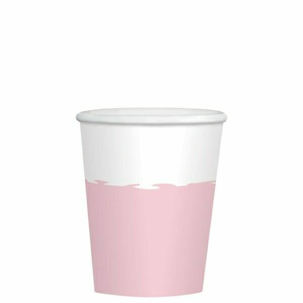 Rose Gold Birthday Paper Cups 250ml - 8pk