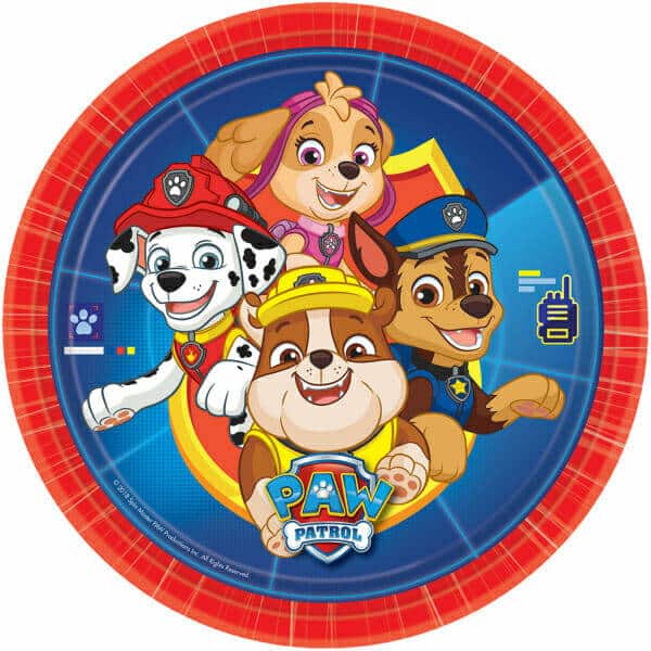Paw Patrol Round Paper Plates 23cm - 8pk