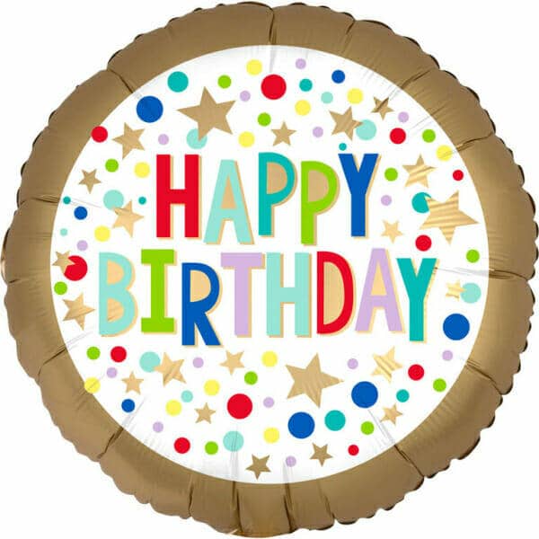 Gold Satin Marquee Dots Foil Balloon - 18"/46cm