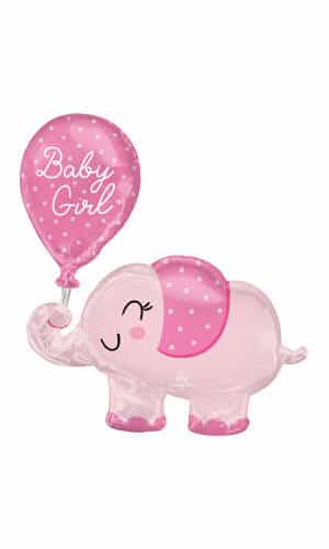 SuperShape Baby Girl Elephant Foil Balloon - 73cm x 78cm