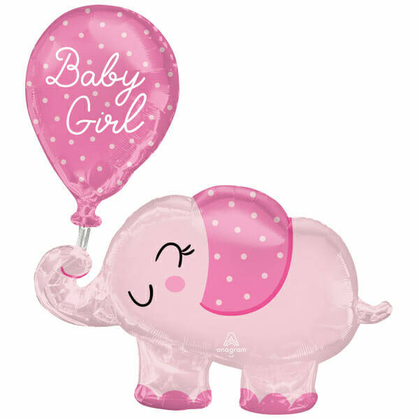 SuperShape Baby Girl Elephant Foil Balloon - 73cm x 78cm