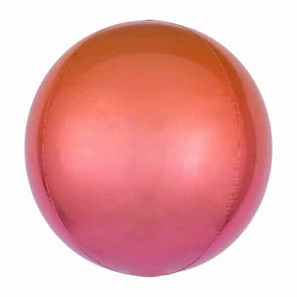 Ombré Orbz Red & Orange Foil Balloon - 38cm x 40cm