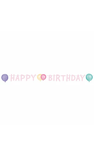 Letter Banner Happy Birthday Pastel Paper - 150 x 13.8cm