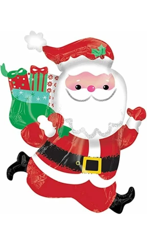 Running Santa with Presents SuperShape Foil Balloon - (68cm x 76cm)