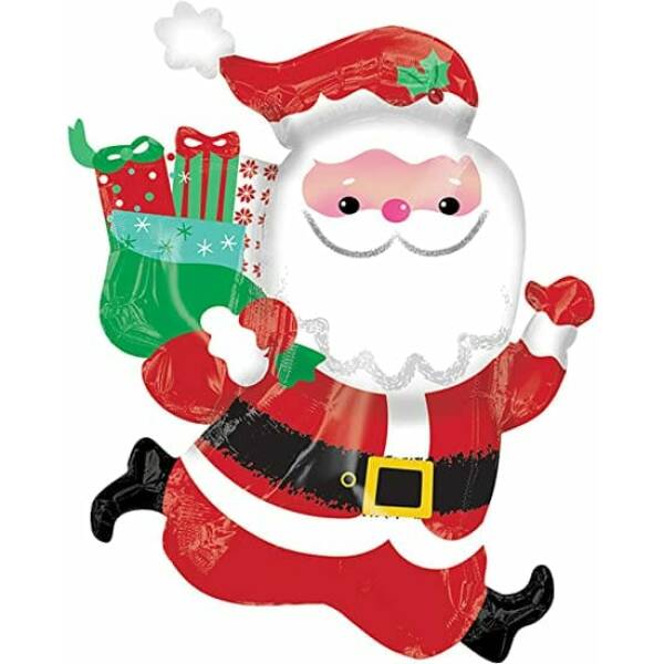 Running Santa with Presents SuperShape Foil Balloon - (68cm x 76cm)