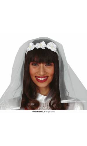 Hens Bridal Headband With Veil