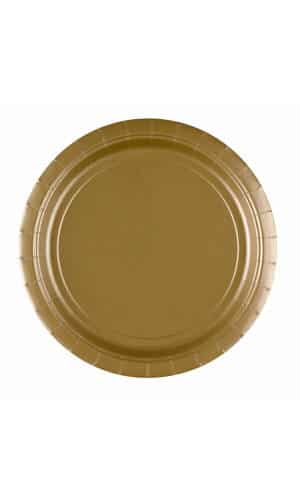 Gold Paper Plates 23cm - 8pk