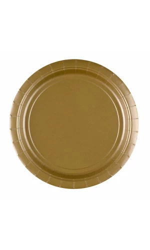 Gold Paper Plates 23cm - 8pk