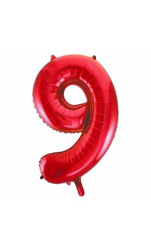 34 Inch Foil Balloon Number 9 – Red