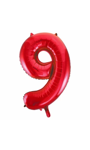 34 Inch Foil Balloon Number 9 – Red
