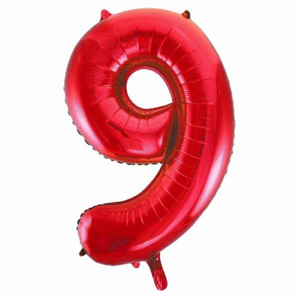 34 Inch Foil Balloon Number 9 – Red
