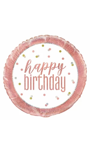Glitz Rose Gold 18" Happy Birthday Foil - 18"