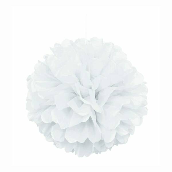 White Hanging Pom Pom - 16"