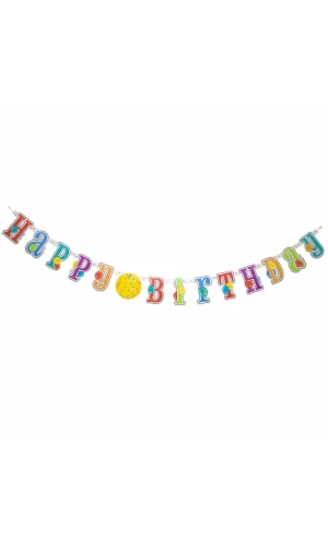 Happy Birthday Jumbo Jointed Banner with Number Stickers