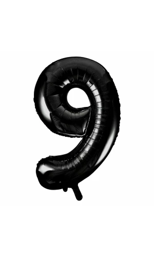 34 Inch Foil Balloon Number 9 – Black