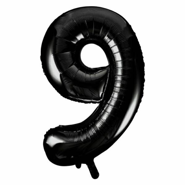 34 Inch Foil Balloon Number 9 – Black