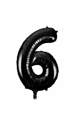 34 Inch Foil Balloon Number 6 – Black