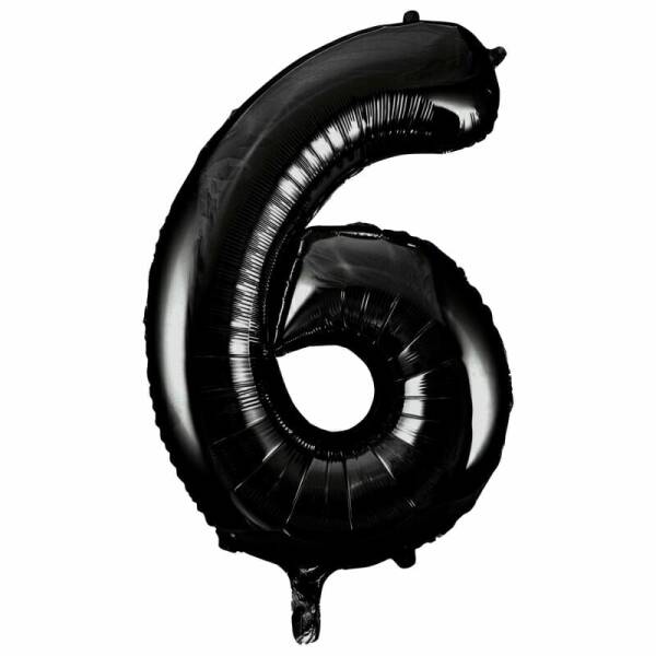 34 Inch Foil Balloon Number 6 – Black