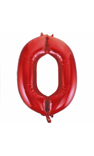34 Inch Foil Balloon Number 0 – Red