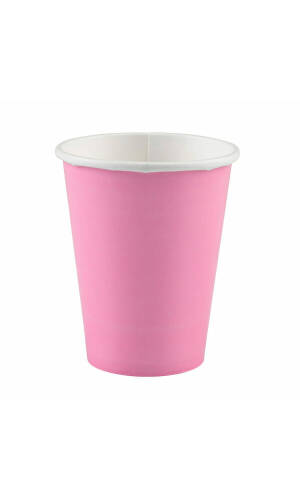 New Pink Paper Cups 250ml - 8pk
