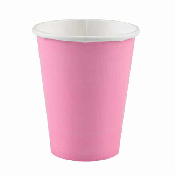 New Pink Paper Cups 250ml - 8pk