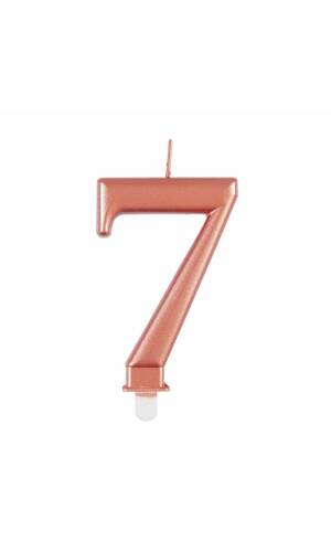 Metallic Rose Gold Birthday Candle Number 7