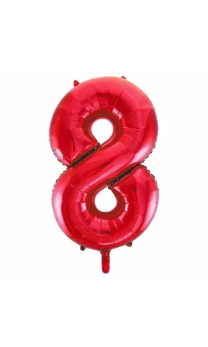 34 Inch Foil Balloon Number 8 – Red