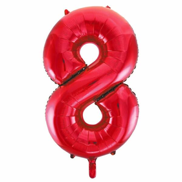 34 Inch Foil Balloon Number 8 – Red