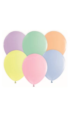 Macaron Assorted Colours 12 Inch Latex Balloons - 50pk