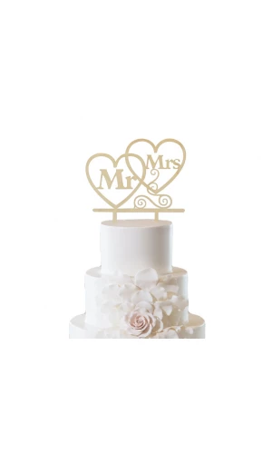 Wooden Cake Topper Mr & Mrs